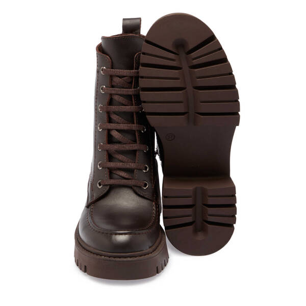 Kahverengi Deri Kadın Casual Bot - K24K1BT67558-A24 - 4