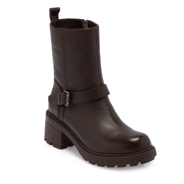 Kahverengi Deri Kadın Casual Bot - K24K1BT67562-A24 - 1