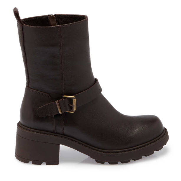 Kahverengi Deri Kadın Casual Bot - K24K1BT67562-A24 - 3