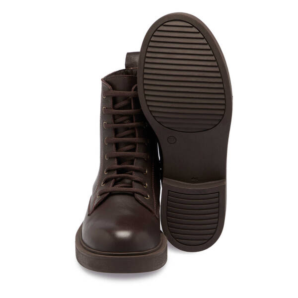 Kahverengi Deri Kadın Casual Bot - K24K1BT67565-A24 - 4