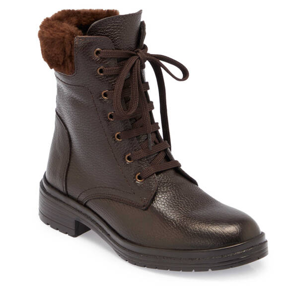 Kahverengi Deri Kadın Casual Bot - K24K1BT67571-A42 - 1