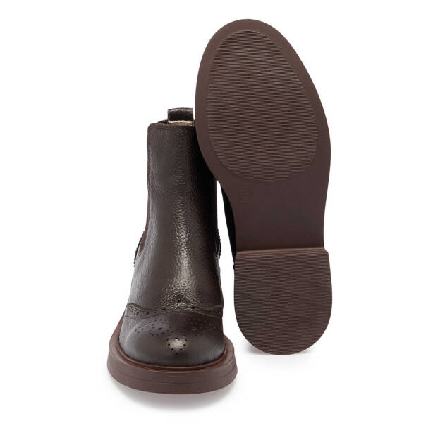 Kahverengi Deri Kadın Casual Bot - K24K1BT67616-A42 - 4