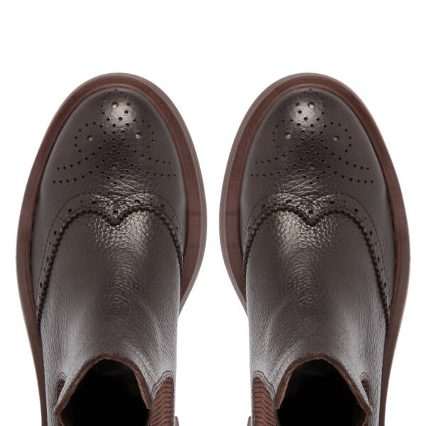 Kahverengi Deri Kadın Casual Bot - K24K1BT67616-A42 - 5