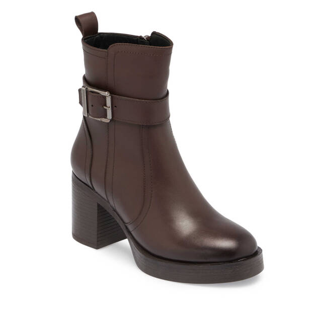 Kahverengi Deri Kadın Casual Bot - K24K1BT67623-A24 - Tergan