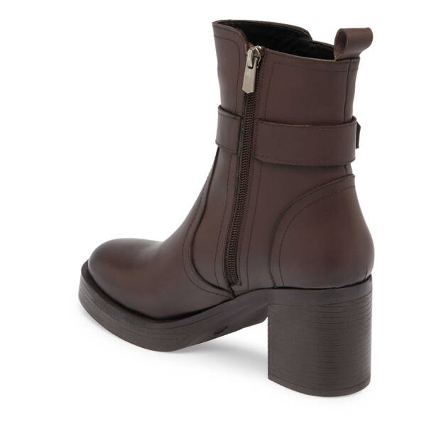 Kahverengi Deri Kadın Casual Bot - K24K1BT67623-A24 - Tergan