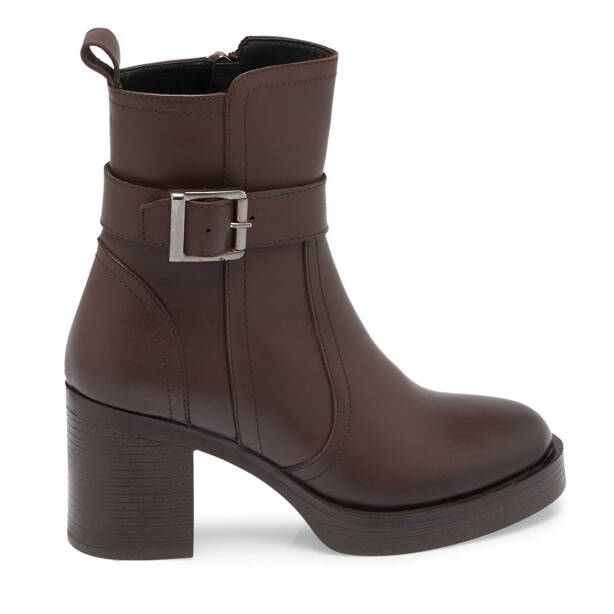 Kahverengi Deri Kadın Casual Bot - K24K1BT67623-A24 - Tergan