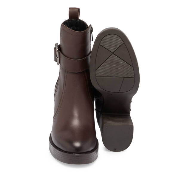 Kahverengi Deri Kadın Casual Bot - K24K1BT67623-A24 - 4