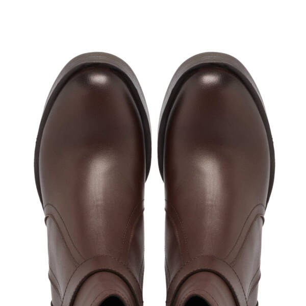 Kahverengi Deri Kadın Casual Bot - K24K1BT67623-A24 - 5