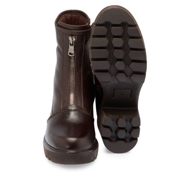 Kahverengi Deri Kadın Casual Bot - K24K1BT67686-A42 - 4