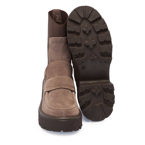 Kahverengi Deri Kadın Casual Bot - K24K1BT67693-K32 - 4