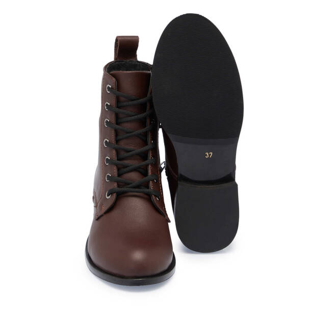 Kahverengi Deri Kadın Casual Bot - K24K1BT67741-A24 - 4