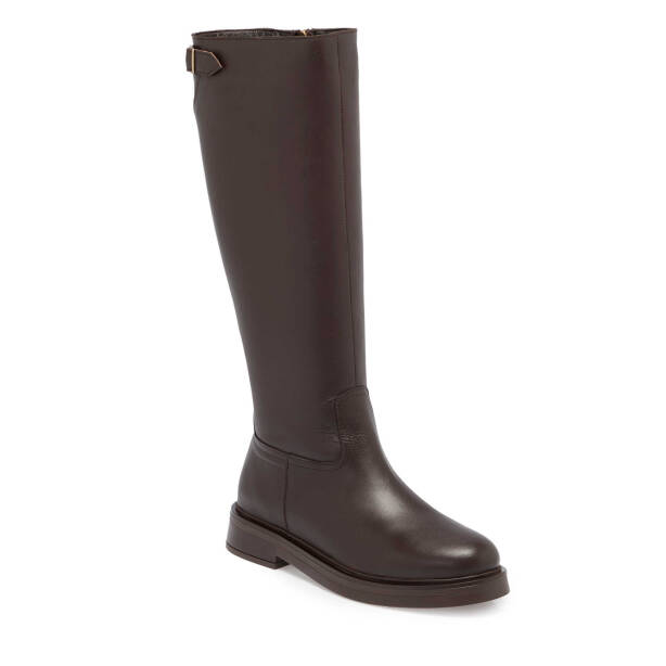 Kahverengi Deri Kadın Casual Çizme - K24K1CM67692-A24 - Tergan