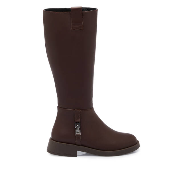 Kahverengi Deri Kadın Casual Çizme - K25K1CM68355-A24 - 3
