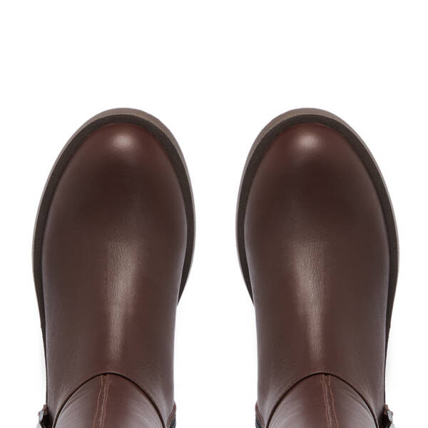 Kahverengi Deri Kadın Casual Çizme - K25K1CM68355-A24 - 5