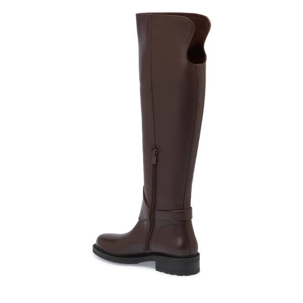Kahverengi Deri Kadın Çizme - K23K1CM67041-D38 - Tergan