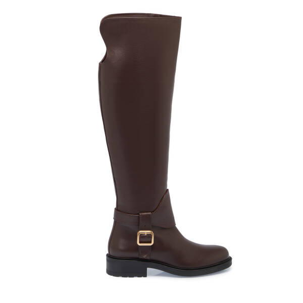 Kahverengi Deri Kadın Çizme - K23K1CM67041-D38 - 3