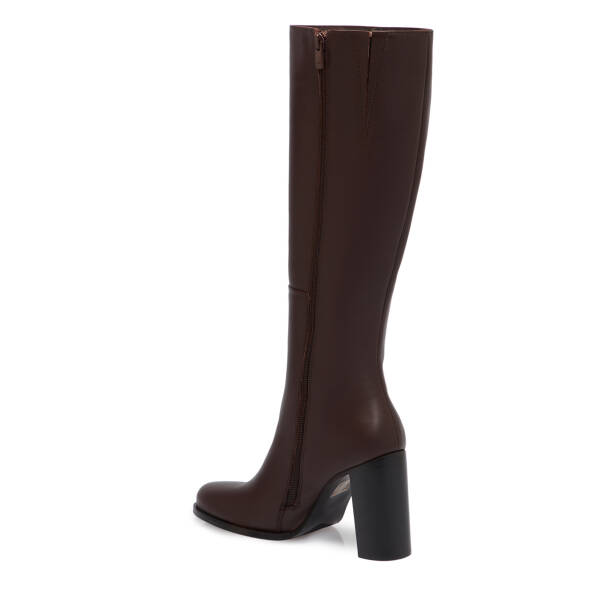 Kahverengi Deri Kadın Çizme - K25K1CM68132-A24 - 2