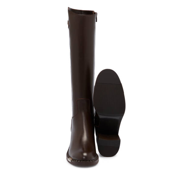 Kahverengi Deri Kadın Çizme - K25K1CM68266-A24 - 4