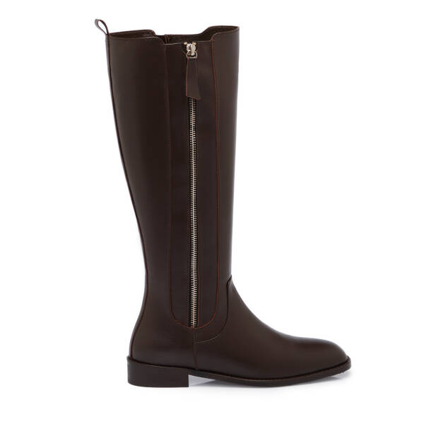 Kahverengi Deri Kadın Çizme - K25K1CM68276-A24 - 3