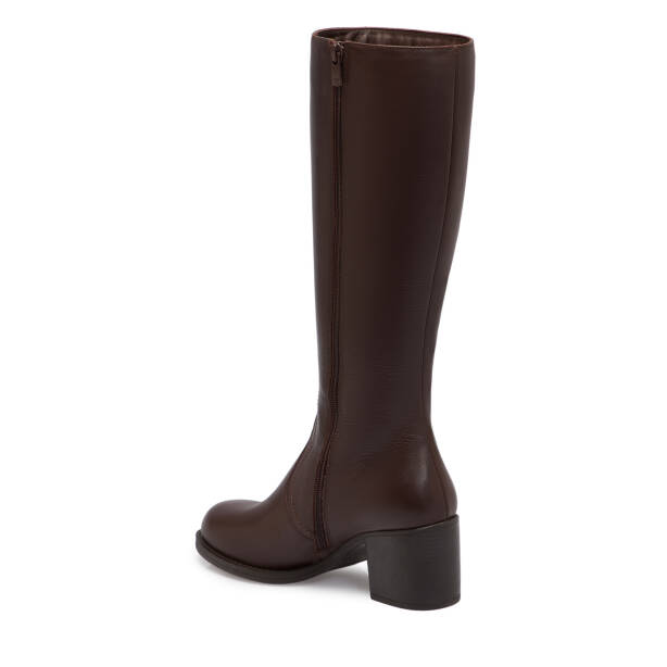 Kahverengi Deri Kadın Çizme - K25K1CM68331-A24 - 2