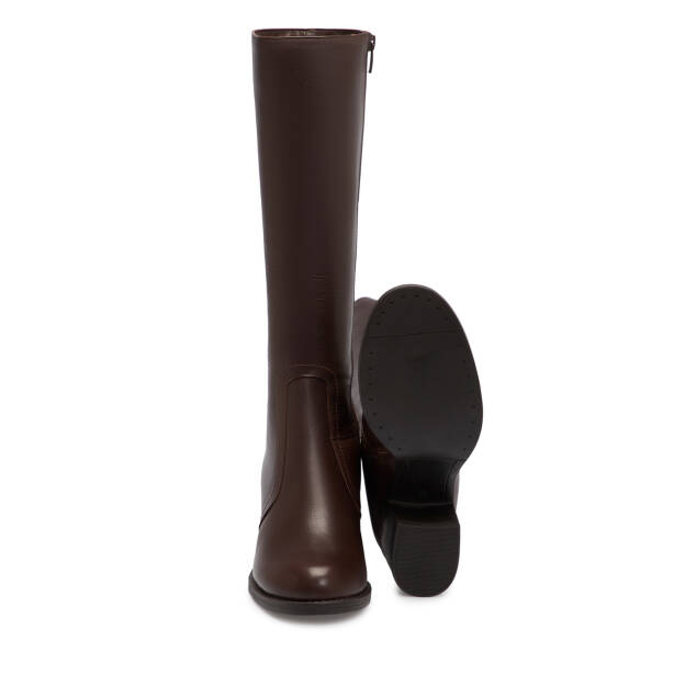 Kahverengi Deri Kadın Çizme - K25K1CM68331-A24 - 4