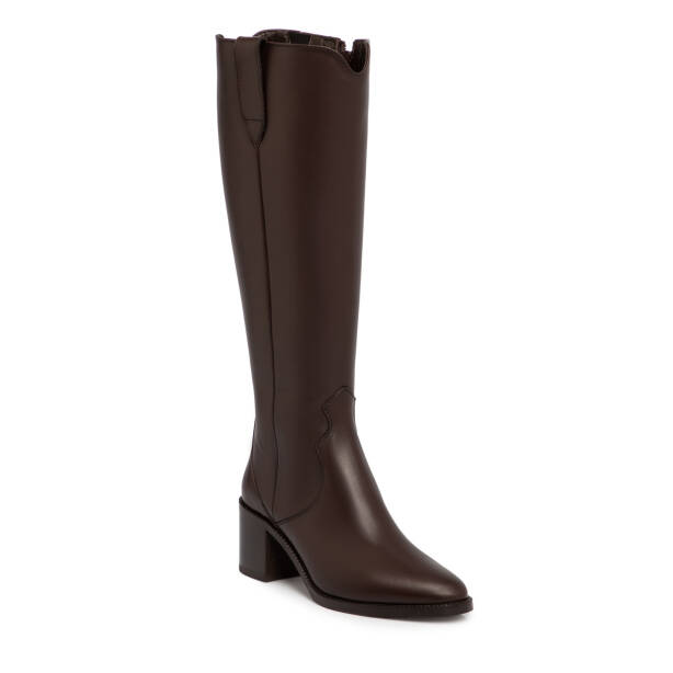 Kahverengi Hakiki Deri Kadın Çizme - K25K1CM68343-A24 - 2