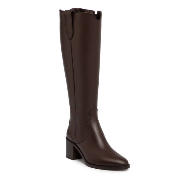 Kahverengi Hakiki Deri Kadın Çizme - K25K1CM68343-A24 - 2