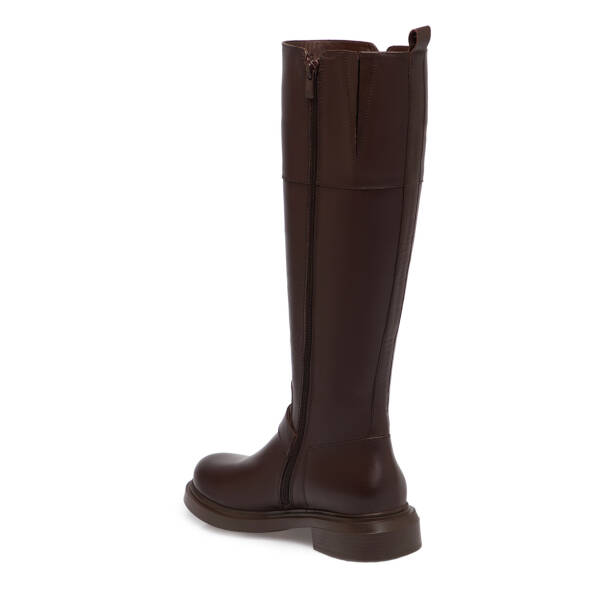 Kahverengi Hakiki Deri Kadın Çizme - K25K1CM68345-A24 - Tergan