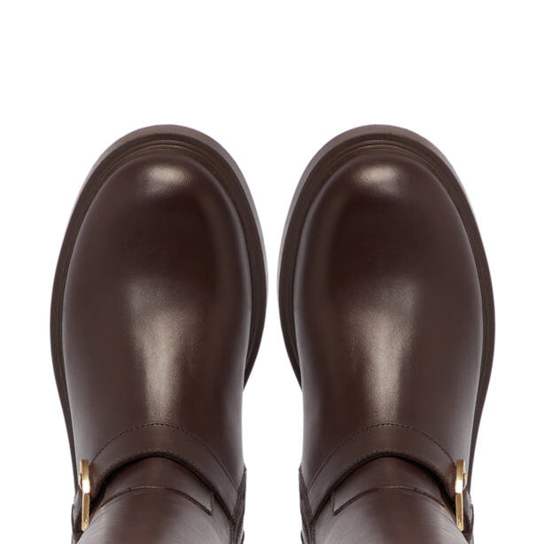 Kahverengi Hakiki Deri Kadın Çizme - K25K1CM68345-A24 - Tergan