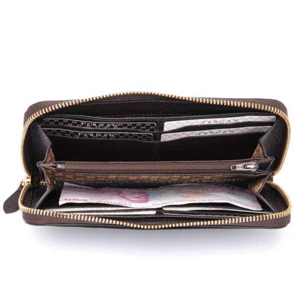 Kahverengi Hakiki Deri Kadın Cüzdan - S1CB00005734-A42 - 3