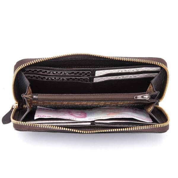 Kahverengi Hakiki Deri Kadın Cüzdan - S1CB00005734-A42 - 3