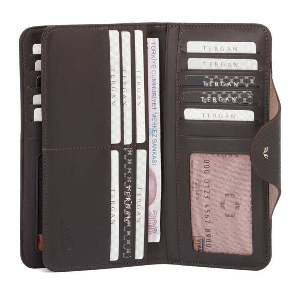 Kahverengi Hakiki Deri Kadın Cüzdan - S1CB00005767-W14 - 3