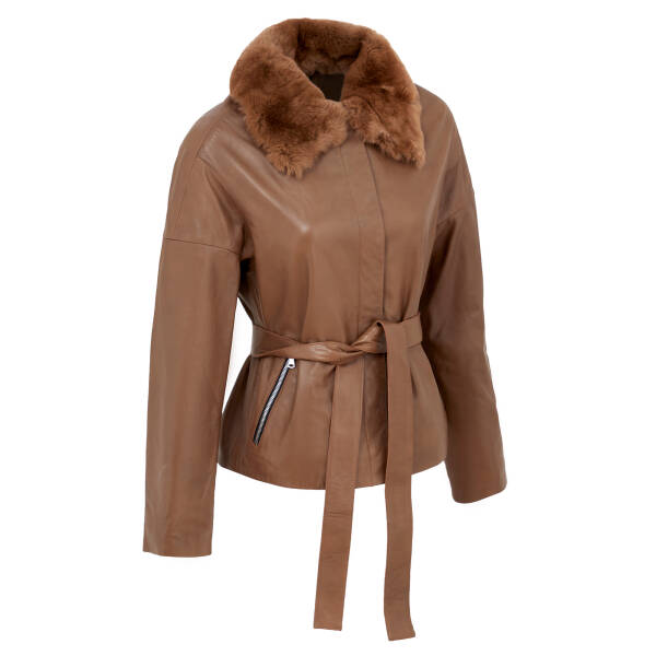 Kahverengi Deri Kadın Deri Mont - K23BDM320372-T1K - 2