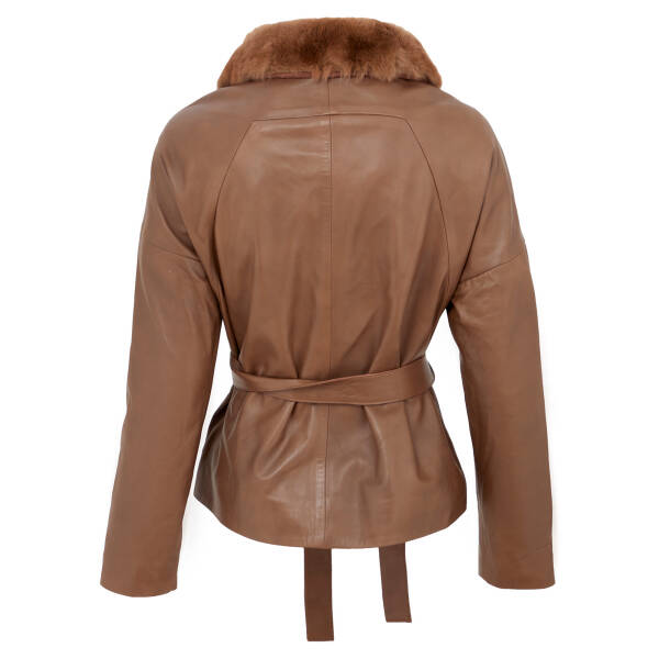 Kahverengi Deri Kadın Deri Mont - K23BDM320372-T1K - 4