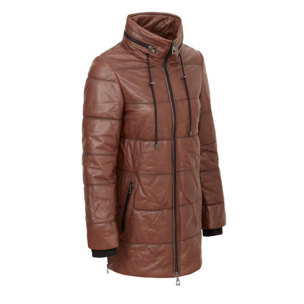 Kahverengi Deri Kadın Deri Mont - K24KDM320454-Q4Q - 2