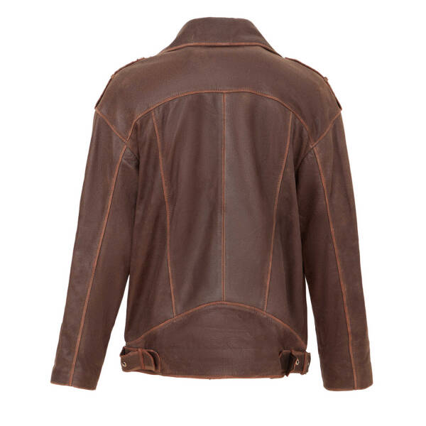 Kahverengi Deri Kadın Deri Mont - K24KDM320457-U4R - 4