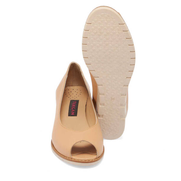 Kahverengi Hakiki Deri Kadın Dolgu Topuklu Ayakkabı - K24I1AY67287-S2S - 4