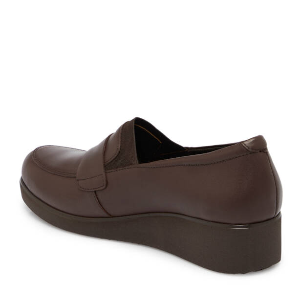 Kahverengi Deri Kadın Dolgu Topuklu Ayakkabı - K25S1AY68288-A24 - 2