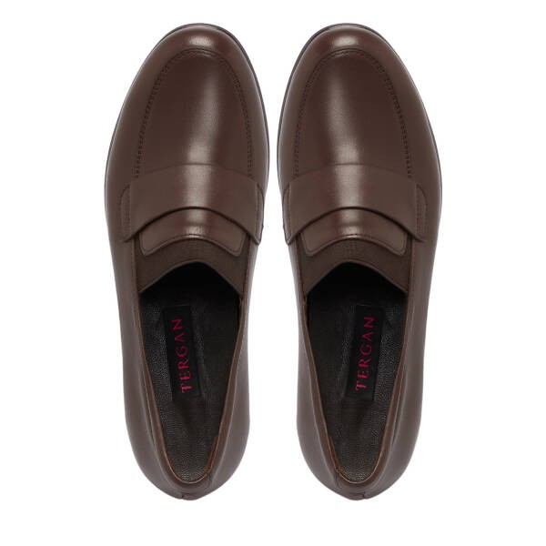 Kahverengi Deri Kadın Dolgu Topuklu Ayakkabı - K25S1AY68288-A24 - 5