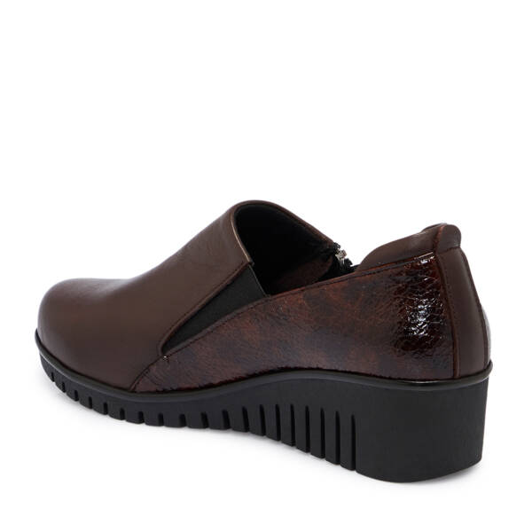 Kahverengi Deri Kadın Dolgu Topuklu Ayakkabı - K25S1AY68350-A24 - 2