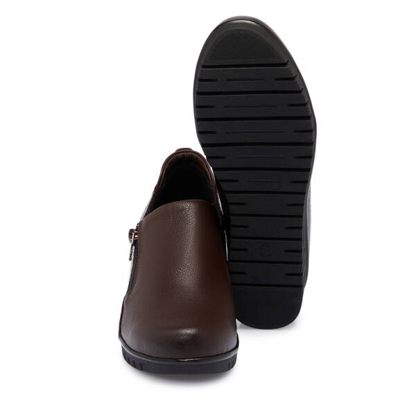 Kahverengi Deri Kadın Dolgu Topuklu Ayakkabı - K25S1AY68350-A24 - 4