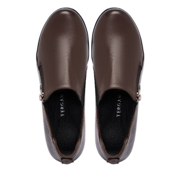 Kahverengi Deri Kadın Dolgu Topuklu Ayakkabı - K25S1AY68350-A24 - 5