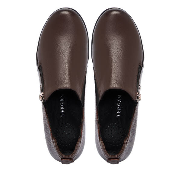 Kahverengi Deri Kadın Dolgu Topuklu Ayakkabı - K25S1AY68350-A24 - 5