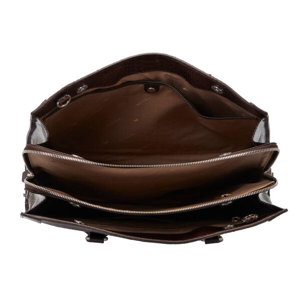 Kahverengi Hakiki Deri Kadın Evrak Çantası - S1EV00021380-F2J - Tergan