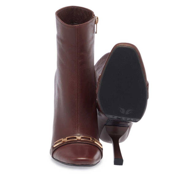 Kahverengi Deri Kadın Klasik Bot - K23K1BT66934-A24 - 4