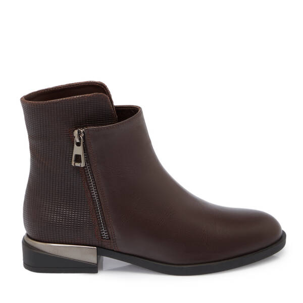 Kahverengi Deri Kadın Klasik Bot - K24K1BT67519-A24 - 3