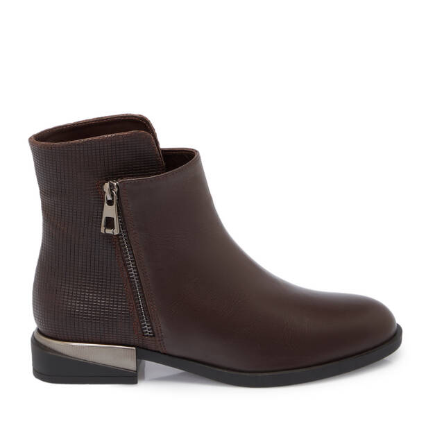 Kahverengi Hakiki Deri Kadın Klasik Bot - K24K1BT67519-A24 - 3