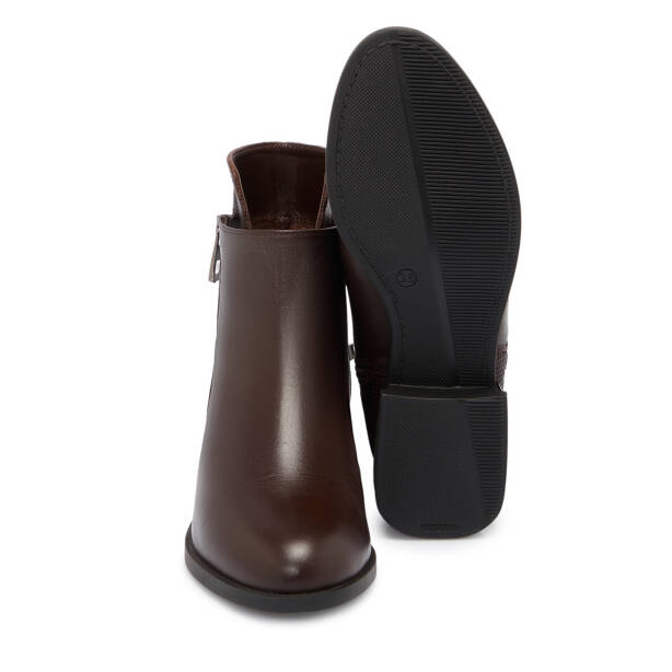 Kahverengi Hakiki Deri Kadın Klasik Bot - K24K1BT67519-A24 - 4