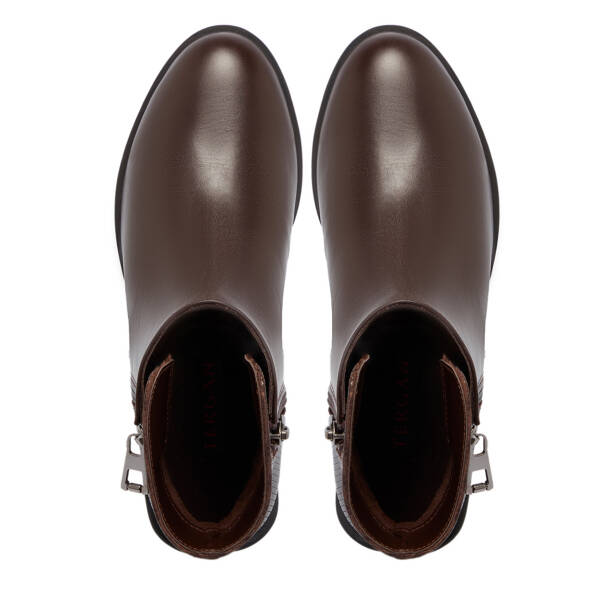 Kahverengi Hakiki Deri Kadın Klasik Bot - K24K1BT67519-A24 - 5