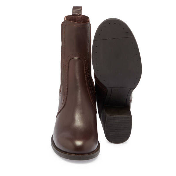 Kahverengi Deri Kadın Klasik Bot - K24K1BT67527-A24 - 4